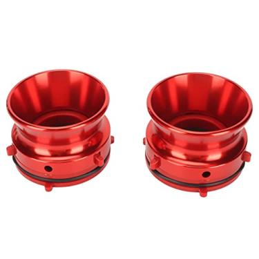 Imagem de Grcfumo 1 par de adaptadores de hub Nab, adaptador de conexão para carretel, adaptador de hub de liga de alumínio, adequado para todos os tipos de gravadores de fita de carretel a (Vermelha)