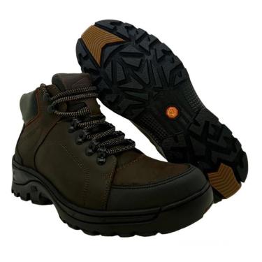 Imagem de Coturno Rústico Masculino Anatomic Gel Adventure Couro Mustang 7575 Café-Masculino