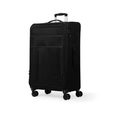 Imagem de Mala Grande Bagaggio Lyon Luxo 360 Poliéster Cadeado Cor:Preto - Bagag