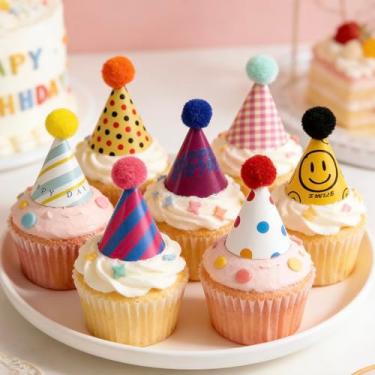 Imagem de Pacote com 15 mini chapéus de festa para animais de estimação pequenos, chapéus de aniversário de feltro ajustáveis para cães e gatos, acessórios coloridos para fantasias de animais de estimação para