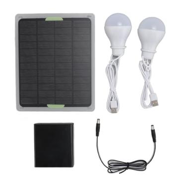 Imagem de LiebeWH Lâmpadas Solares Externas, Luzes LED Recarregáveis ​​para Acampamento Com Controle de Temporizador, Lâmpadas de 10 W e Painel Solar de 20 W para Uso Externo e de Emergência