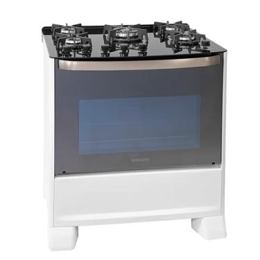 Imagem de SUGGAR FOGÃO MASTER GRILL BRANCO MESA DE VIDRO 5 BOCAS TRIPLA CHAMA GRILL 110V TREMPE FERRO FUNDIDO ACENDIMENTO SUPERAUTOMÁTICO FGVMTG511BR