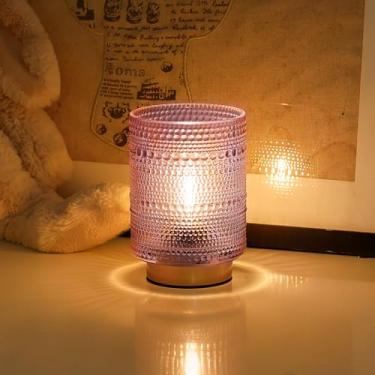 Imagem de Lâmpada decorativa operada a bateria com temporizador, lâmpadas pequenas e aconchegantes para decoração de prateleira/cabeceira/mesa, luminária de mesa sem fio com lâmpada de LED para quarto de