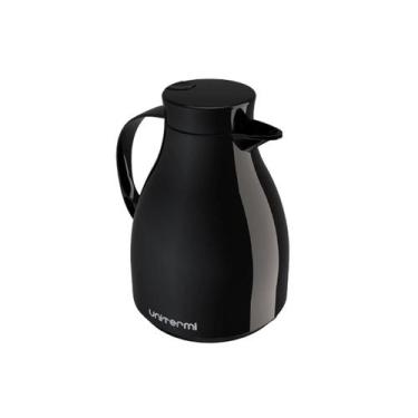 Imagem de Garrafa Térmica Bule Paris 1 Litror Preta com Ampola de Vidro Plástico