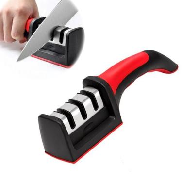 Imagem de Afiador Profissional 3 Níveis para Facas Tesouras Cutelos - Coelmar