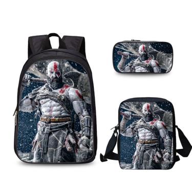 Imagem de Conjunto de mochilas escolares Kratos de 3 peças para estudantes escolares