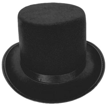 Imagem de EFDNK-HB Chapéu mágico clássico personalizado chapéu coco universal decoração de palco show mágico apresentação de rua (preto, pequeno)