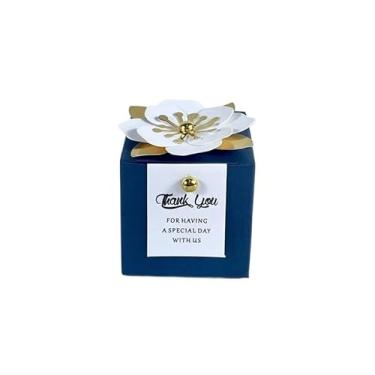 Imagem de GTIANHE-TAN Pequenas caixas de presente para lembrancinhas de festa embalagem versátil (azul branco, 50 peças_9 x 9 cm)