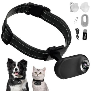 Imagem de ehomful Coleira HD 1080p para gatos com gravação de vídeo, mini câmera esportiva sem fio, câmeras de ação pequenas, câmera corporal para suprimentos/coisas para animais de estimação, presente de