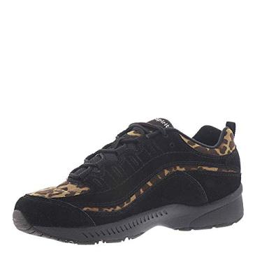 Imagem de Easy Spirit Tênis feminino de caminhada de couro Romy, Preto 960, 6 Wide