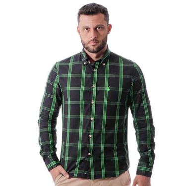 Imagem de Camisa Ralph Lauren Masculina Custom Fit Xadrez London Plaid Green Pre