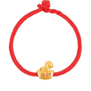 Imagem de Pulseiras trançadas de ano novo chinês, pulseira ajustável tecida à mão, pulseira de cordão vermelho cavalo da sorte, joia de amuleto de proteção chinesa Feng Shui, para mulheres, signo de cavalo do
