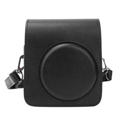 Imagem de GLOGLOW Bolsa para Câmera Fuji para Mini70, Alça de Ombro Ajustável, Capa de Lente Removível, Preto e Marrom, Estojo Portátil de Couro PU Nan (Preto)