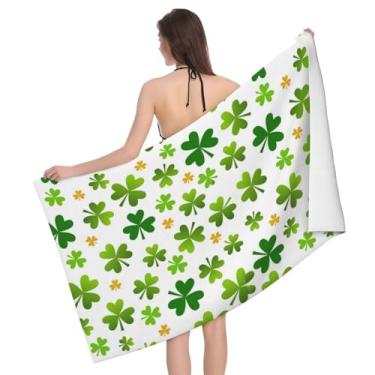 Imagem de Joktacular Toalha de praia trevo do dia de São Patrício, trevo verde, secagem rápida, toalha de banho absorvente sem areia, microfibra leve, piscina, viagem, acampamento, academia, natação, 30 x 60