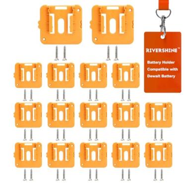 Imagem de Rinershine Pacote com 16 suportes de bateria para bateria Dewalt 20V, compatível com baterias Dewalt 20V DCB200 DCB203 DCB205 DCB206 (com 32 parafusos, sem bateria)