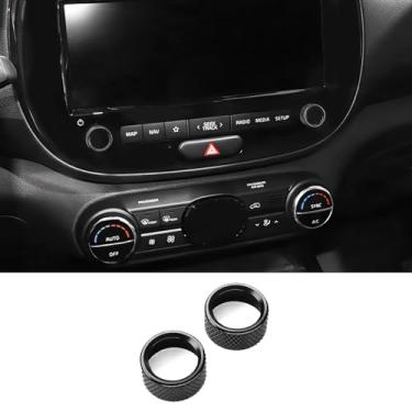 Imagem de JUIVEEL Capa de botão de ajuste de volume de áudio de rádio de carro, capa de botão de controle de volume de rádio compatível com acessórios Kia Soul 2020-2025 (preto)