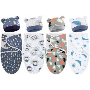 Imagem de Conjunto de 4 cobertores Buryeah Preemie Swaddle com chapéu