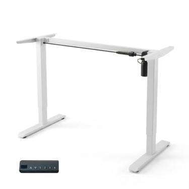 Imagem de Estrutura de Mesa Elétrica Ajustável para Trabalho em Pé e Sentado – 3 Configurações de Memória, Altura de 72cm a 120cm, Base Ergonômica e Design Silencioso (Branco)