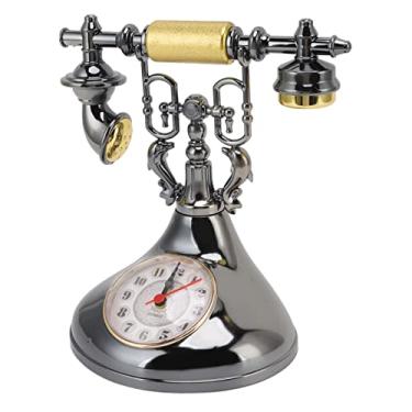 Imagem de YOUTHINK Despertador de Telefone Vintage, Despertadores Relógio de Telefone Temporizador Antigo Alimentado por Bateria para Casa, café, Escritório, Quarto, Sala de Estar, Decoração de Mesa, Alarme