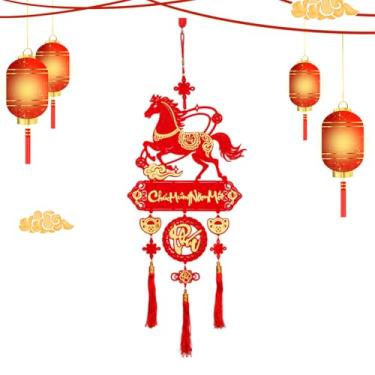 Imagem de Decorações de cavalo de ano novo chinês, colecionáveis decorativos de feltro vietnamita com corte de - Pingente de ano novo chinês, para loja de carros, escola, cafés, livrarias, sala de estar
