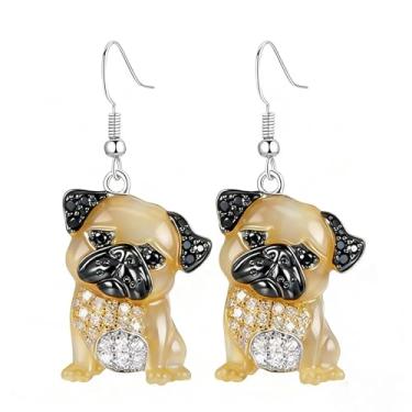 Imagem de OSCCI Adoráveis brincos de acrílico para filhotes de cachorro – Ganchos de liga durável, com tema de animal de estimação fofos, ótimos para roupas casuais e de festa, Acrílico, Sem pedra preciosa