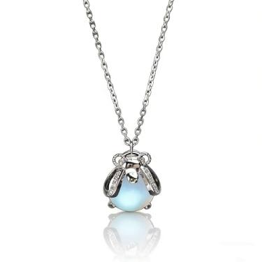 Imagem de Colar de pedra da lua para mulheres, joias delicadas, presente para filha, mãe, irmã - presente de aniversário de Natal, One Size, Cobre, Sem Pedra Preciosa