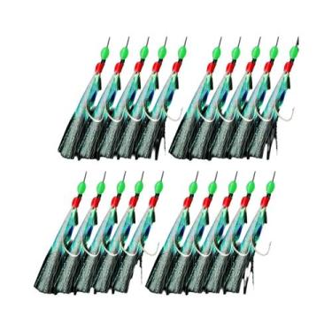 Imagem de Anzóis Triplos De Aço Carbono Branco Que Brilham No Escuro Para Salmão