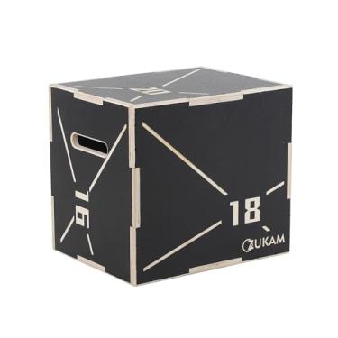 Imagem de ZUKAM Caixa de salto pliométrica de madeira antiderrapante - Caixa Plyo de madeira 3 em 1 para academia em casa e treino ao ar livre (51 x 45 x 40 cm)