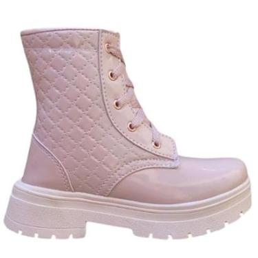Imagem de Bota Infantil Menina Botinha Feminina Coturno Junina Verniz Confortável Moda Inverno Cor:;Tamanho:28-Feminino