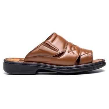 Imagem de Chinelo Masculino Ranster em Couro nobre de carneiro super macio – Palmilha em Gel Ultraconfortável-Masculino