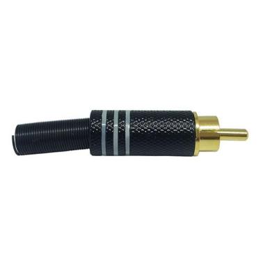 Imagem de Conector RCA Metal Black BC Tiaflex - Pacote 01 peça