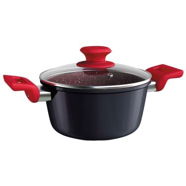 Imagem de Caçarola Colorstone 5 Camadas Antiaderente 3 L Euro Home Preto E Vermelho