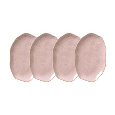 Imagem de Conjunto De Travessas Oval Rasa Média Porto Brasil Litchi Rosa