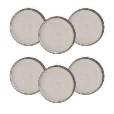 Imagem de Conjunto De Pratos Rasos Neo Pulse 27cm 6 Peças Porto Brasi Cinza