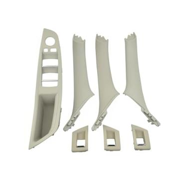 Imagem de Maçaneta da porta interna do carro, tampa decorativa do painel do apoio de braço, compatível com BMW Série 5 F10 F18 520i 525i 528i 2010 2011 2012 2013-2016 Direção esquerda LHD(Gray)