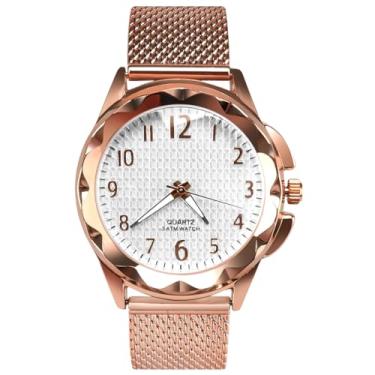 Imagem de Conjunto Feminino Rosê com Relógio Analógico à Prova d’Água e Acessórios Banhados com Strass