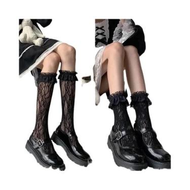 Imagem de Meias Altas De Renda Com Fenda Para Meninas JK Lolita Estilo Japonês -