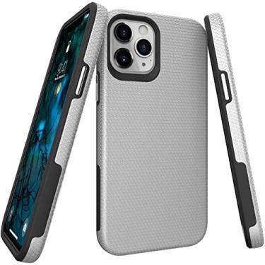Imagem de KKFAUS Capa compatível com iPhone 12 Pro Max, capa à prova de choque capa protetora de corpo inteiro de silicone TPU antiderrapante para iPhone 12 Pro Max 6,7 polegadas (cor: branco)