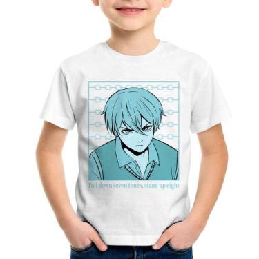 Imagem de Camiseta Infantil Fall Down Seven Times, Stand Up Eight - Foca na Moda