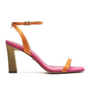 Imagem de Sandália Salto Médio Cetim Open Lançamento Arezzo Tamanho:34;Cor:-Feminino