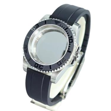 Imagem de FEIYASHI Caixa de relógio de aço à prova d'água de 40 mm vidro safira para NH35 NH34/36/38 Miyota8215 ETA2824 Movimento Yacht Style Watch, Tampa inferior de vidro 2, For NH35 34 36 38 Movement, Capa