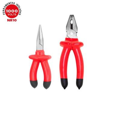 Imagem de Kit 2 Ferramentas Alicate Universal e Bico 1/2 Cana Isolado 1000v - BO