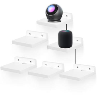 Imagem de FURAOMEILI Prateleira flutuante pequena para parede, conjunto de 6 prateleiras de parede de madeira de 12 cm, mini alto-falante, monitor de bebê, câmeras, suporte de exibição de estatuetas, para