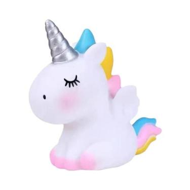 Imagem de Topo De Bolo De Unicórnio Para Crianças Nuvens Arco-Íris Estrelas Supr