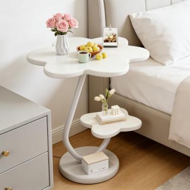 Imagem de Mesa de Centro em Forma de Nuvem e Flor - Design Único, Base Estável e Versátil (Branco)