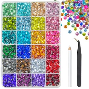 Imagem de Strass de resina de cristal de 6 mm de 24 cores para artesanato deslumbrante SS30 pedras planas pedras coloridas diamantes pingentes para olhos rosto maquiagem copos garrafas artesanato roupas sapatos