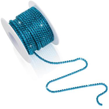 Imagem de Corrente de strass azul royal de 2 mm, corrente de fecho de diamante de strass de cristal para costura faça você mesmo, artesanato, roupas, decoração de sapatos, festa de casamento, artesanato em