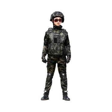 Imagem de Fantasia Tática Militar Infantil Camuflada Para Halloween, Traje De Ex