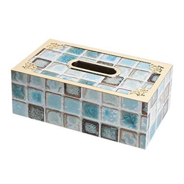 Imagem de Caixa de lenços de papel retangular de mármore, porta-guardanapos, dispensador de papel toalha para decoração de carro e escritório em casa