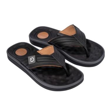 Imagem de Chinelo Masculino de Dedo em PVC com Amortecimento Palmilha Massageadora e Solado Antiderrapante (Preto, BR, Adulto, Numérico, 39)